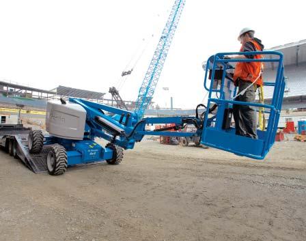 Genie articulating Z -boom lifts provide the ultimate in versatility with up, out and over positioning capabilities for hard-to-access work areas.