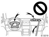 Doing any of these may cause sudden SRS airbag inflation or disable the system, which could result in death or serious injury.