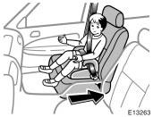 Always move the seat as far back as possible, because the force of a deploying airbag could cause death or serious injury to the child.
