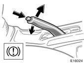 Parking brake Type A When parking, firmly apply the parking brake to avoid inadvertent creeping. To set: Pull up the lever.