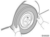 Raising your vehicle Changing wheels Never get under the vehicle when the vehicle is supported by the jack alone. 6.