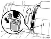 On vehicles with built- in child restraint, only the left seatback can be folded down. This will enlarge the trunk as far as the seatbacks.