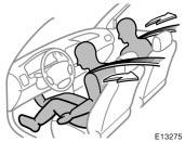 Front seat belt pretensioners After inserting the tab, make sure the tab and buckle are locked and that the seat belt extender is not twisted. Do not insert coins, clips, etc.