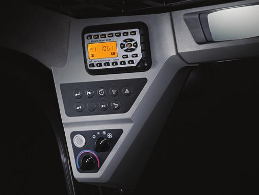 The right control panel features machine diagnostics, an electronic throttle