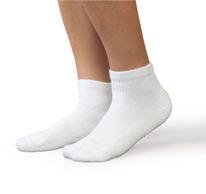 Dense padding wears especially well with properly fitted extra depth diabetic shoes. Hi-bulk acrylic, nylon & spandex.