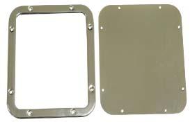 NW 604-2 SMALL 2pc SECURITY MIRROR 10" x 11 1/2" x 5/16" Frame w/8" x 9 1/2" Mirror Surface Frame: 14 ga Steel w/satin Chrome Finish Mirror Panel: 20 ga Stainless Steel Sheet