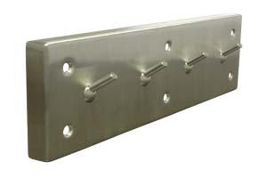 NW 608-4 CLOTHES HOOK STRIP Material: Mounting Screws: 5 1/2" x 18" x 2 1/4" Projection Stainless Steel w/nylon