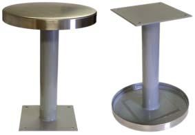NW 710FM Floor Mount Stool Seat Seat Material: Seat Pedestal Pedestal Material: Pedestal 12" Dia x 1 1/2" Lip 14 Gauge Stainless Steel Seat with 9 Gauge Mild Steel Reinforcement Plate, Fully Welded