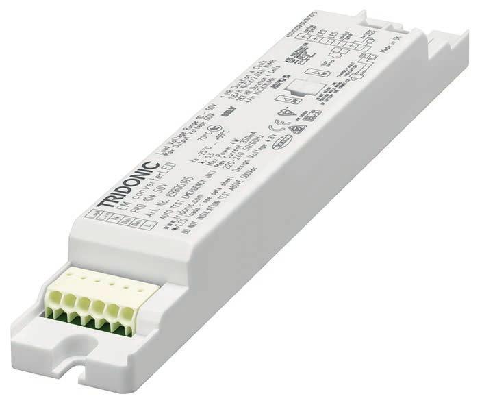 PRO 50 V PRO series Product description lighting Driver with DAI interface and automatic test function For self-contained emergency lighting For modules with a forward voltage of 10 52 V SEV for
