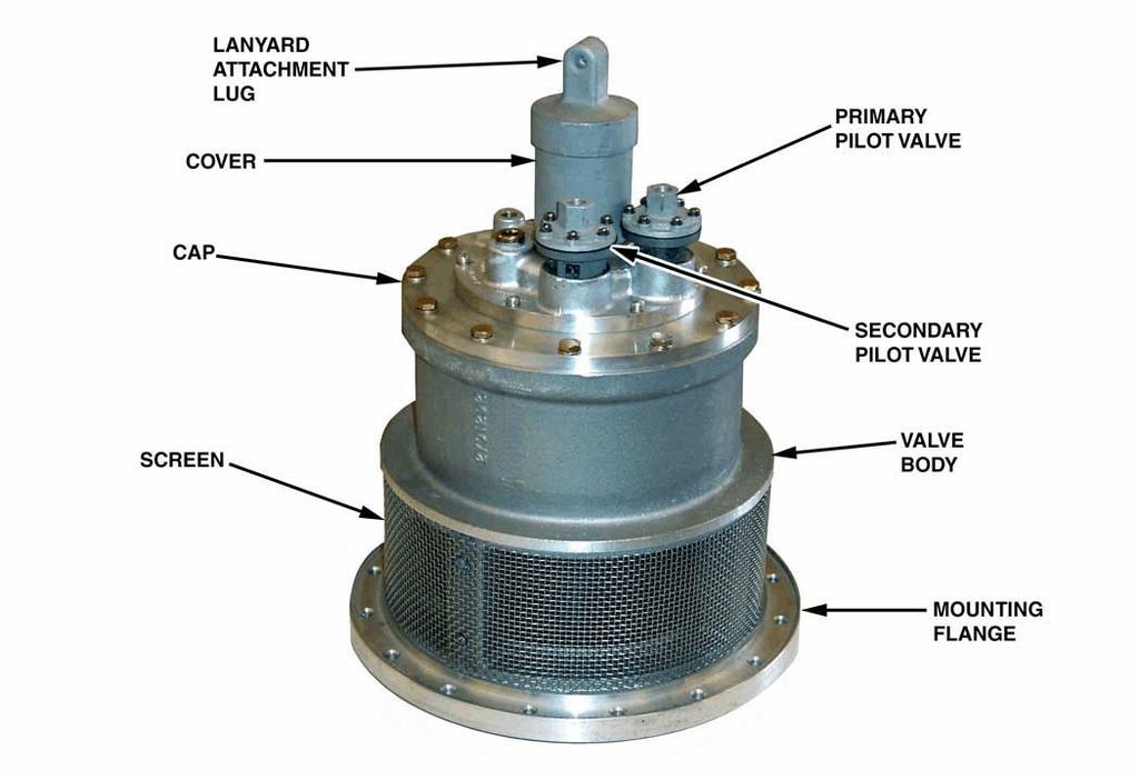 Figure 1. 6-Inch Internal Valve C. Stopping Flow Fuel flow into the tank stops when the fuel level reaches the F613 jet level sensor shutoff point.