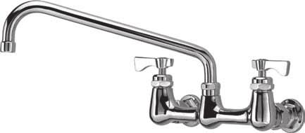 -5A July 20, 2017 COMMERCIAL FAUCETS PRE-RINSE FITTINGS ROYAL SERIES 14-812L 8" CENTER WALL MOUNT FAUCET POLISED NICKEL CROMIUM FINIS COLOR-CODED ANDLES 12" SPOUT 8" CENTERS 1 /4 TURN CERAMIC