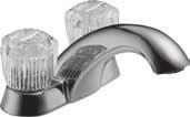 30 CLASSIC TWO CLEAR KNOB ANDLE WIDESPREAD LAVATORY FAUCET CROME CLEAR