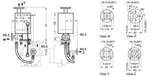 2BV. Dimensions for accessories 2BV. N2.2 N3.0 N2.2 Separator overflow N3.