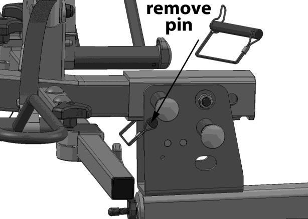 8. Tilt-down function: Per Fig. 13, remove snapper pin. Per Fig.14, retract front spring pin and gently lower the rack down to its tilted position.
