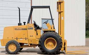 586E Dimensions The 586E forklift has a 31 forward tilt mast. When the mast is tilted forward the full 31, the overall height is to the top of the ROPS for easy transportation.