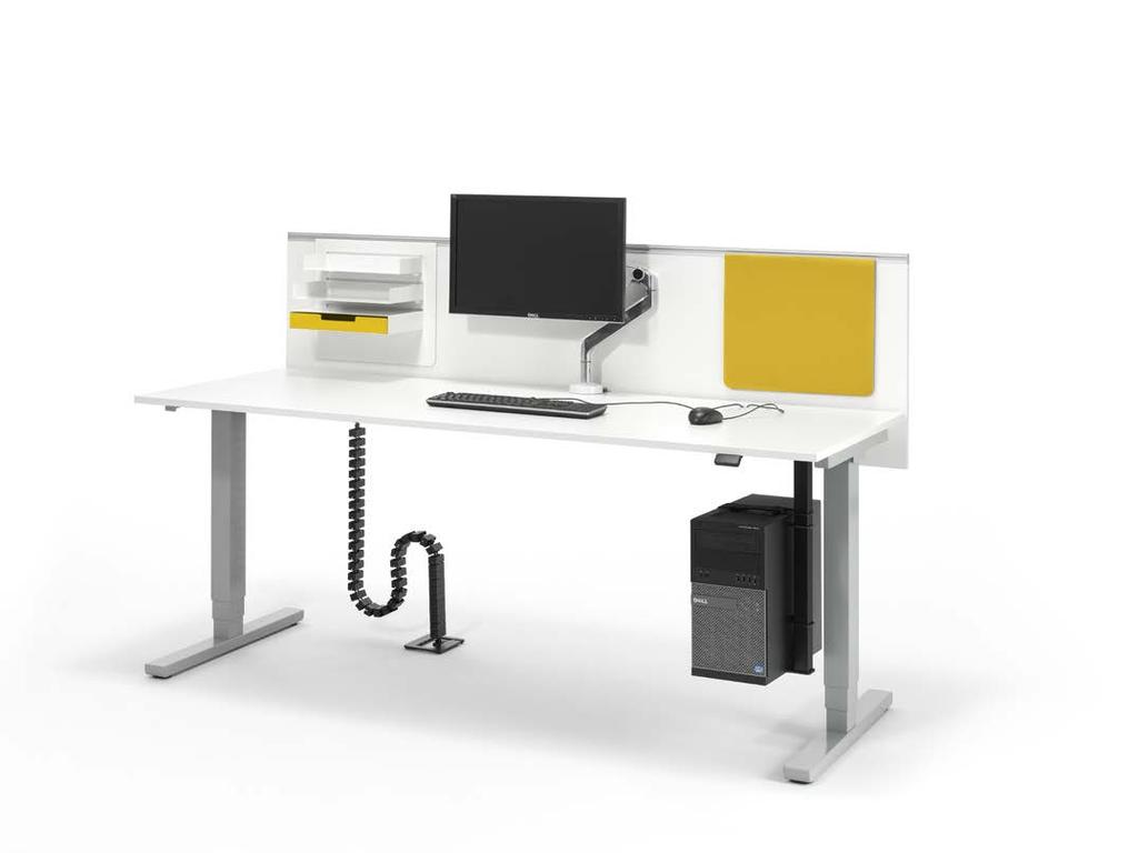 LIFT DESK PURE Lift Desk Pure stands for a simple, cost-efficient and yet reliable work surface in its purest form with much less variety a desk that has been reduced to the essentials and features a