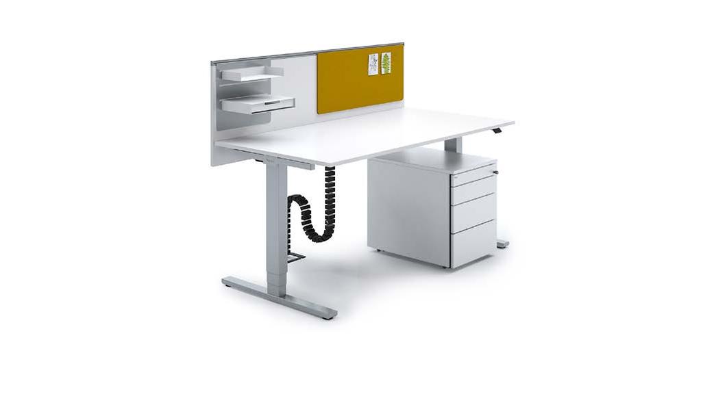 Inspiration #0 Lift Desk Pure double workstation in face-to-face