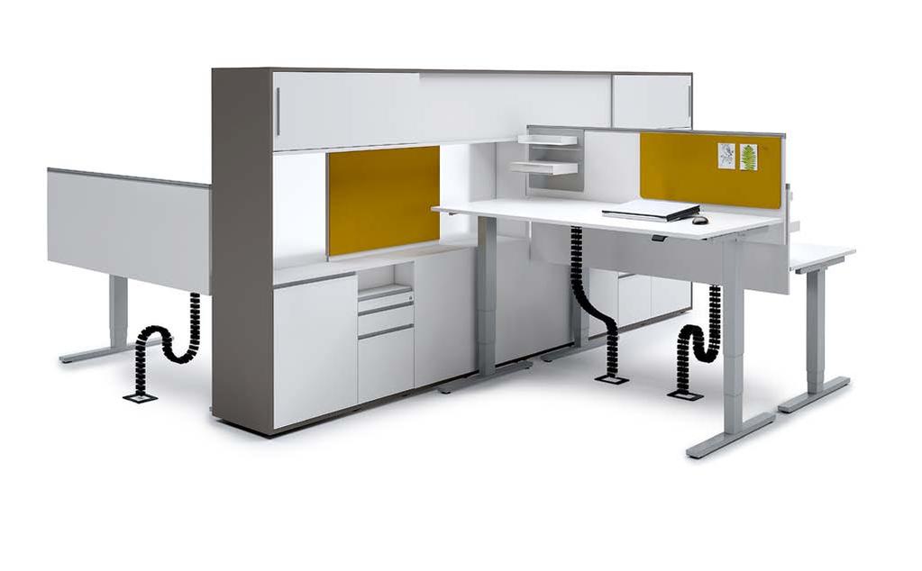 INSPIRATIONS INSPIRATIONS Inspiration #0 Lift Desk Pure double workstation in face-to-face layout