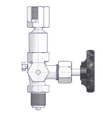 Gauge Valves with Test Connection Instrument Connection - Swivel Nut and Shaft for Supports (see Page 24) Inlet Outlet Test Connection Material References Part Number 125 DIN 16271 Type B DVGW