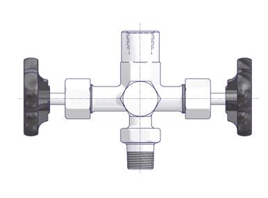 Block & Bleed Gauge Valves Instrument Connection - Swivel Nut and Shaft for Supports (see Page 24) Inlet Outlet Test Connection Material References Part Number DIN 16272 Type B DVGW approved S004.60.