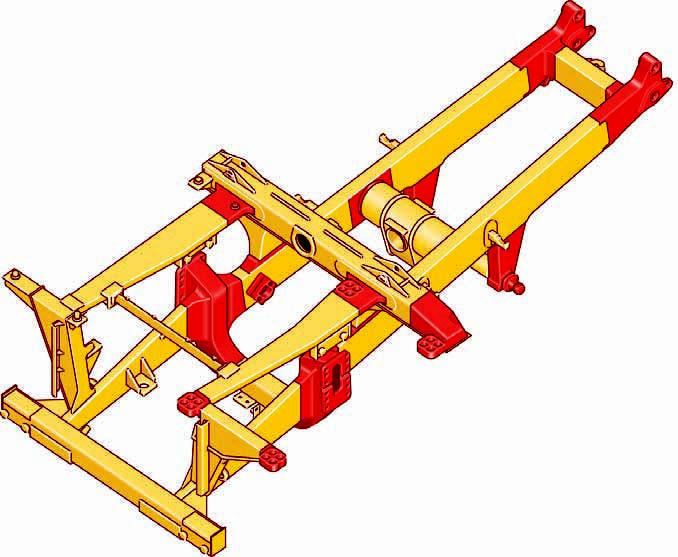 Structures The backbone of the Cat off-highway truck. Frame Serviceability. The box-section frame allows simple access to power train components.
