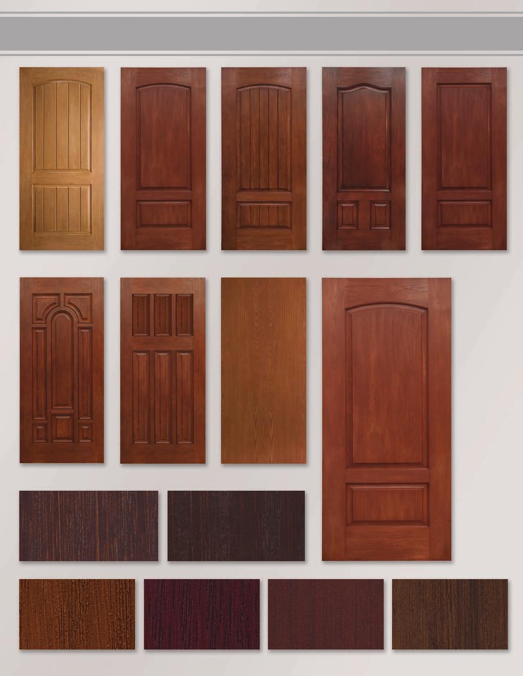 Textured Fiberglass & Stains Rustic Mahogany 2 Panel Plank 2 panel camber-top cherry 2 Panel camber-top plank, cherry WG-3PA Available Widths 32, 34, 36 WG-2EM Available Widths 32, 34,