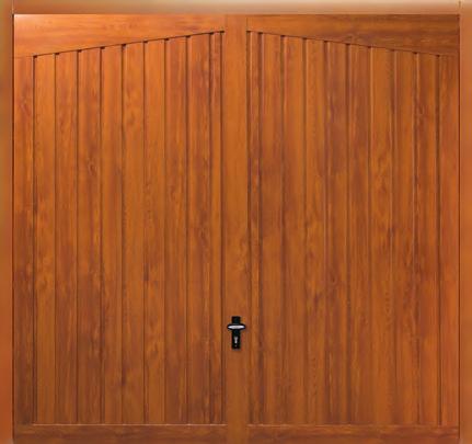 Woodgrain effect steel doors provide an attractive