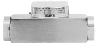 DUM/A vertical Pressure (bar) 200 (stainless steel 300) Pressure drop (bar) 0.02-0.4 EEx m II T6 250 V / 1 A / 60 VA 250 V / 0.5 A / 30 VA H 2 O Air S W D B G T L approx. g DUM/A - 4 DUM/A - 5 0.