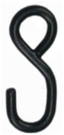 Vinyl Covered Hooks Strong S-Hooks, covered with black vinyl, for use where hooks are touching delicate surfaces.