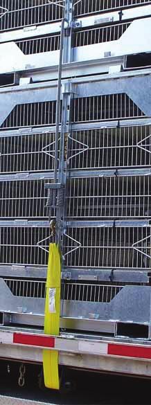 Accessories Hook and Strap WE SET THE STANDARD FOR SAFETY! Our material for securing cages to trailers has been tested and certified for 3,000 lb. Working Load Limit.