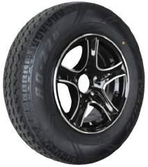 13 DUNBIER Alloy Rim & Tyres. Suits: Ford PCD 114mm. Alloy 13 Rim & Tyre 175/80R13 615kgs capacity. # 1451 Alloy 13 Rim & Tyre 175R13LT. 690kgs capacity.