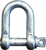 40 Procraft Non-Rated Chain Shackle Non-Rated Shackles are generally used in conjunction with chain, wire rope and cordage in non-load bearing applications such as guying,  Grade of Steel Inside