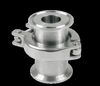 Staitech HCV04 Check valve Pressure Rating Up to 10 barg Temperature Rating Up to - 200 C with metal-metal seating 200 C with Viton, Silicone or Perlast seat seal 150 C with EPM seat seal Connections