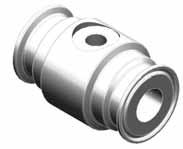 VCS Tri-clamp In-Line Seal Flange Thickness B # of Bolts Bolt Circle Diameter C Diaphragm Diameter D Extension Diameter E Bolt Hole Diameter F DN50 (1) 6.50 (165) 0.79 (20) 4 4.92 (125) 2.99 (76) 3.