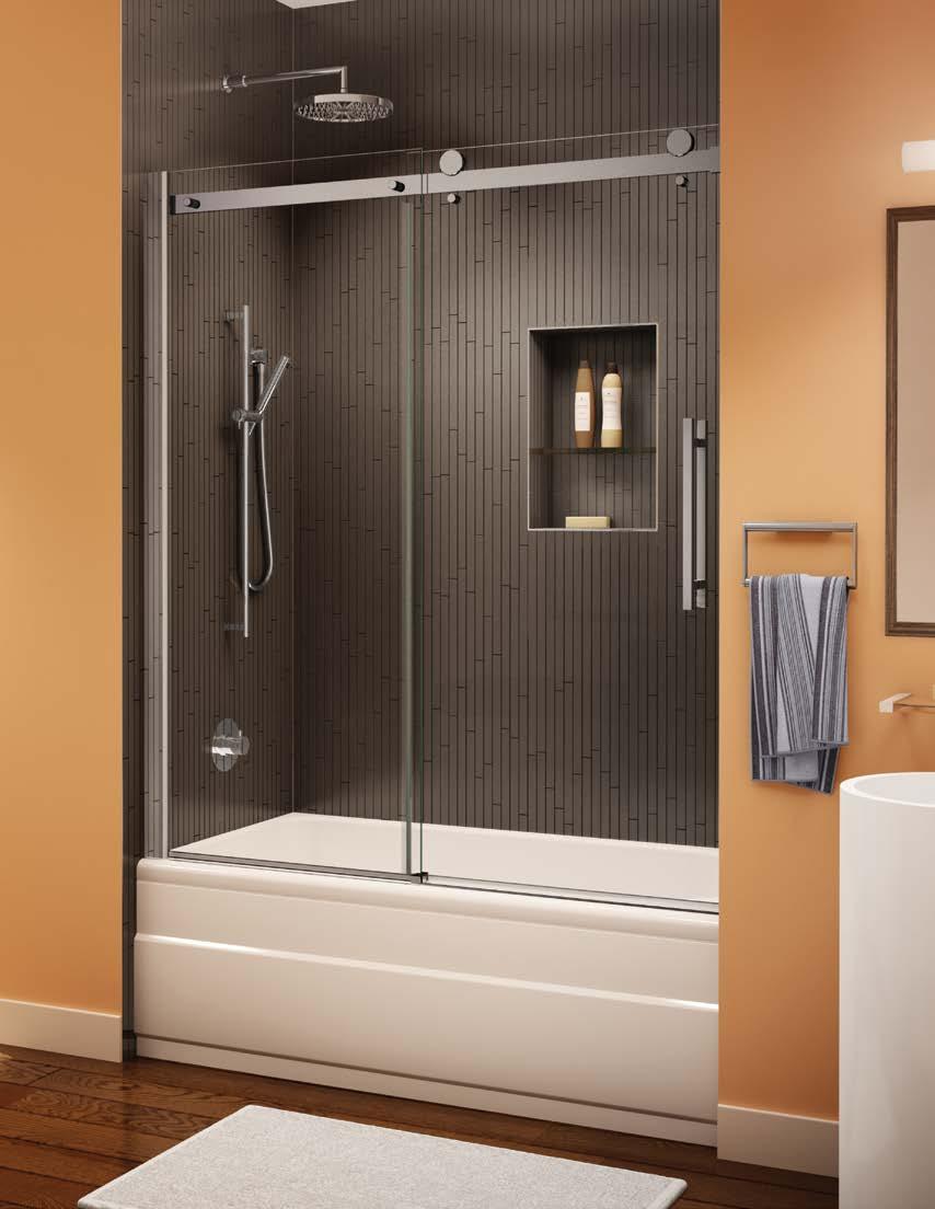 Tub enclosure sliding Door and fixed Panel TUBS INLINE