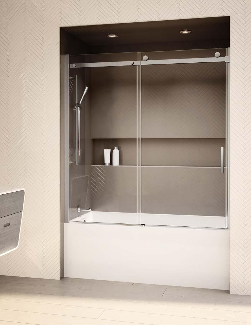 COLLECTION HORIZON Tub enclosure sliding Door and fixed Panel