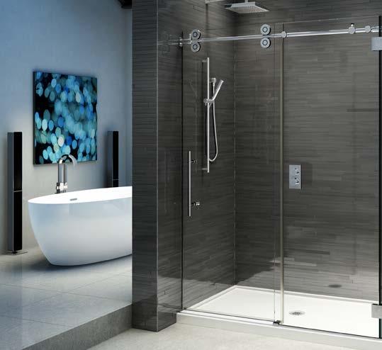 TUBS INLINE SLIDING kinetik Tub enclosure sliding door and Fixed Panel 1/2" (12 mm) Tempered Glass 66" Height TUb enclosure 57 57" to 58 1/2" W x 66" H Approx.