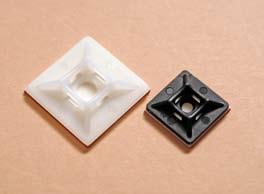 Adhesive-Backed Mounting Bases GMB SERIES - For attaching bundles to flat surfaces via adhesive backing - Four way tie insertion, allowing for ties to be easily mounted from any of the four sides -