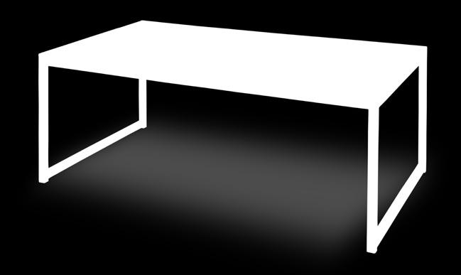 Cocktail Table, Powered White, Brushed