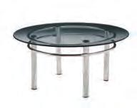 Table Glass, Chrome 36"