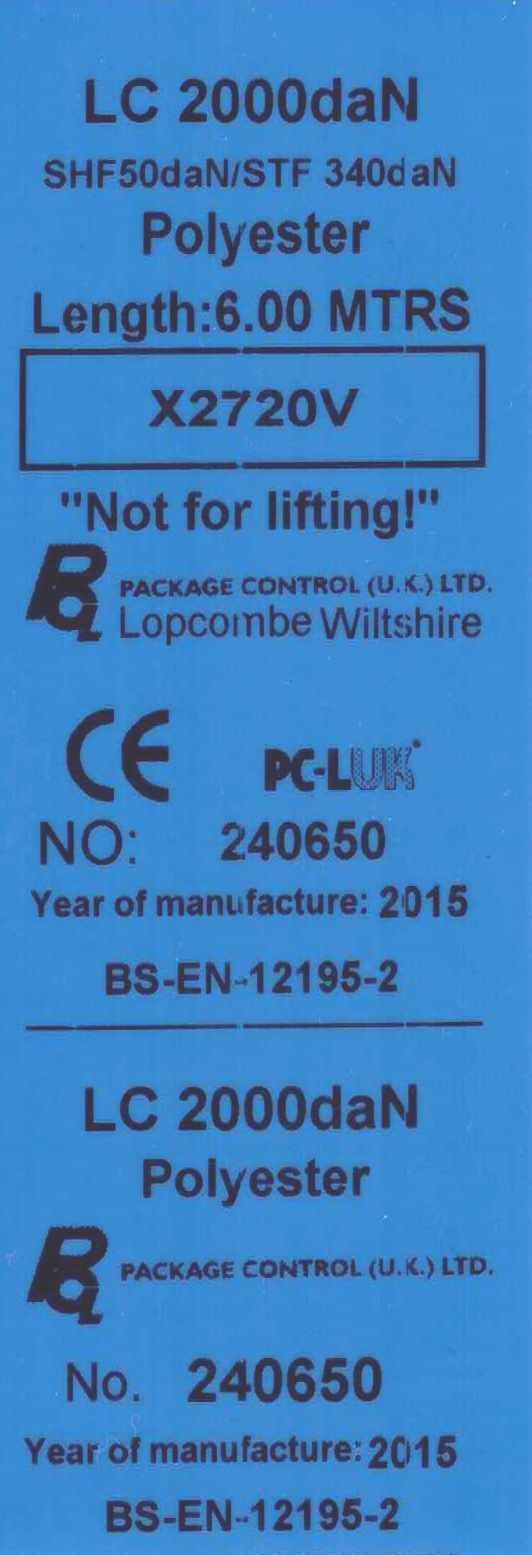 Lashings conforming to BS EN 12195-2 What does that mean for you and your safety? Package Control has always produced lashings to meet the latest standards.