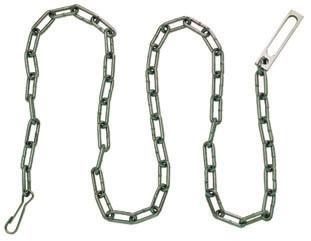 The special 54" heat treated steel chain includes padlock rings for waist size adjustments.