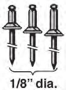 rivet head with chart. The Mandrel (nail portion) length does not determine rivet size. If rivet length is between two sizes (i.e. B4-2 and B4-3) choose the larger size.