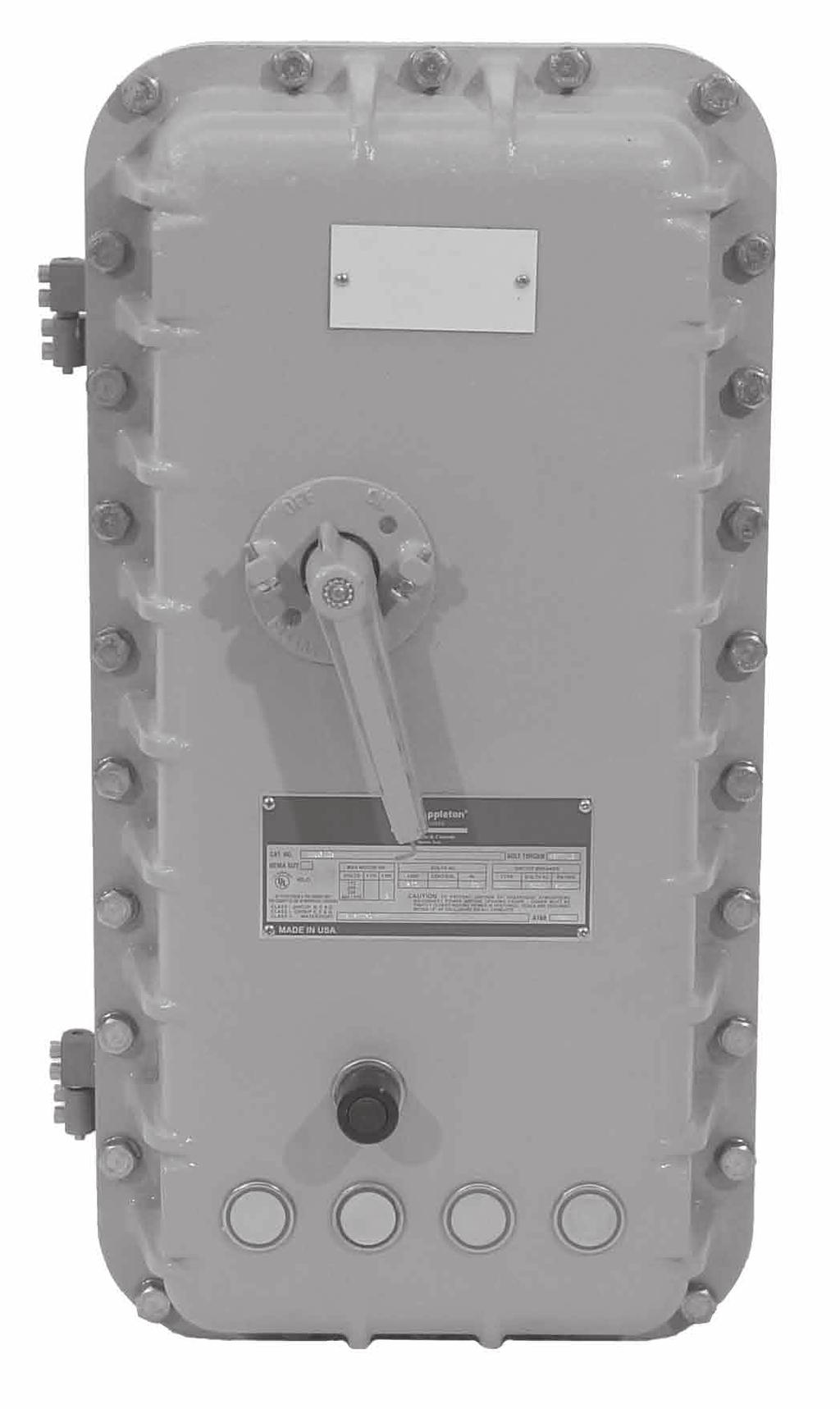 -26 AEB Series: Bolted Combination and Non-Combination Full Voltage Motor Starters: Units Provide Disconnecting Means and Undervoltage, Circuit and Motor Running Protection.