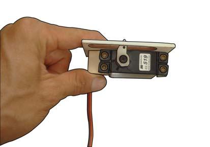 Because the size of servos differ, you may need to adjust the size of the precut opening in the