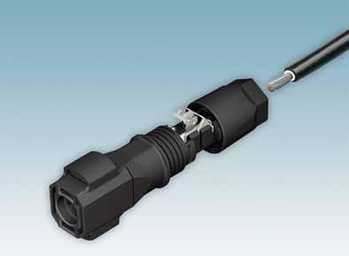 New DC plug-in connectors with fast connection that can be assembled Versions for conductor cross sections of 2.