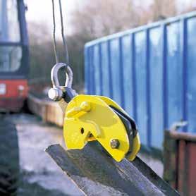 DIAGRAM The compact construction combined with a high working load limit makes it ideal for pulling piling sheets out of the ground. A safety lock prevents opening of the clamp.