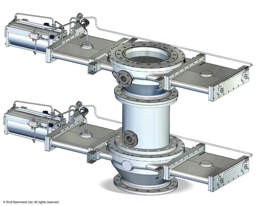 Developed Kammerer solution: automated discharging valve For the first time in 1988, Emil Kammerer GmbH designed a semi-valve that enabled MONG to be discharged in a relatively automated manner.