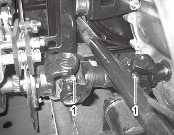 MAINTENANCE 7- Applying grease (D) UUVO707b UUVO775A U12O776a (1) Grease fitting (Rear axle drive shaft) (1) Grease