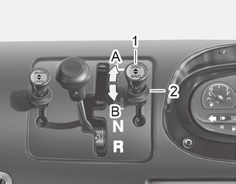CONTROLS AND FEATURES 4-21 2WD/4WD shift lever Brake pedal CAUTION Make sure to move the differential lock lever to the "unlock" position while the vehicle is stationary.